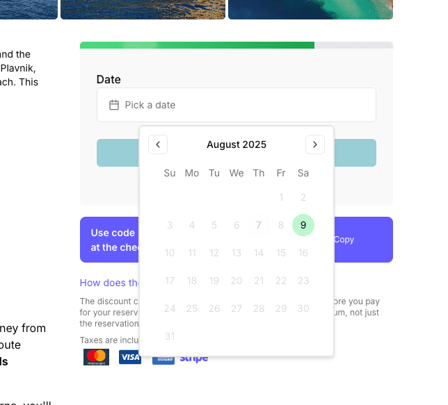 Tornee booking widget